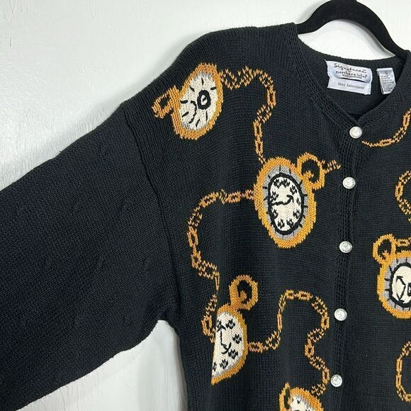Signatures Northern Isles Vintage Embroidered By Hand Cardigan Sweater Size XL - Picture 2 of 9